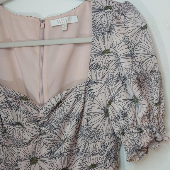 Wayf Beatrix Daisy Floral Short Sleeve Mini Dress - Picture 4 of 5